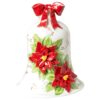 Campana natalizia in porcellana con fiori in rilievo - Ø 13 cm x H 16,5 cm
