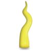 Corno portafortuna in porcellana turchese con linea ondulata moderna - Giallo