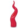 Corno portafortuna in porcellana turchese con linea ondulata moderna - H 26 cm Rosso