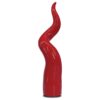 Corno portafortuna in porcellana turchese con linea ondulata moderna - H 54 cm Rosso
